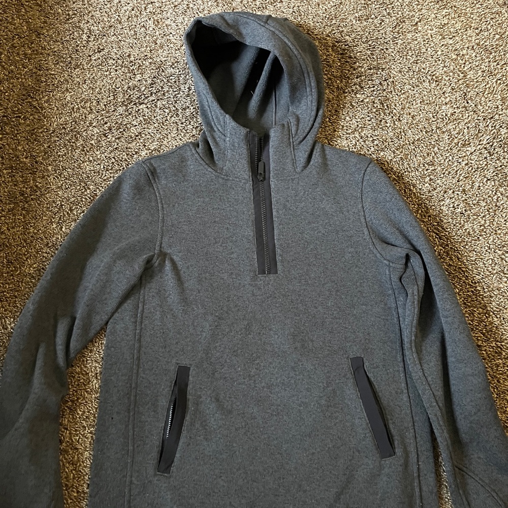 Lululemon Fleece And Thank You Pullover Fleece Hoodie Size 6 Gray Pockets GUC